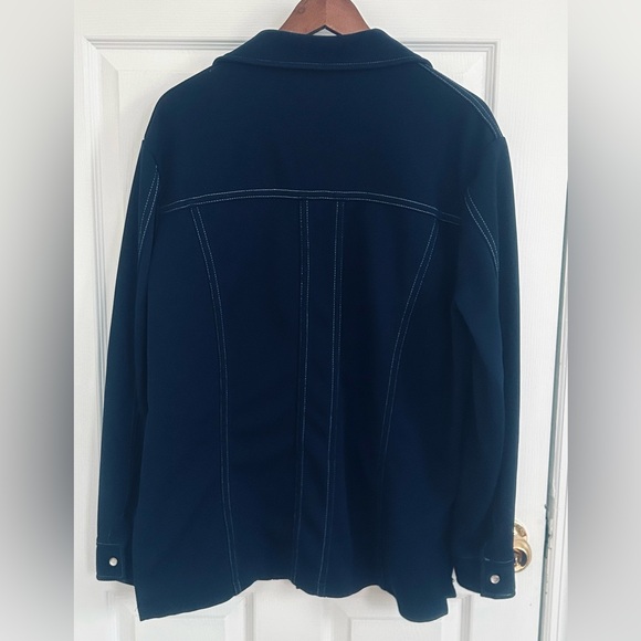 Vintage Wrangler Shirt Men’s L Navy Blue Western Style Disco - Picture 7 of 8